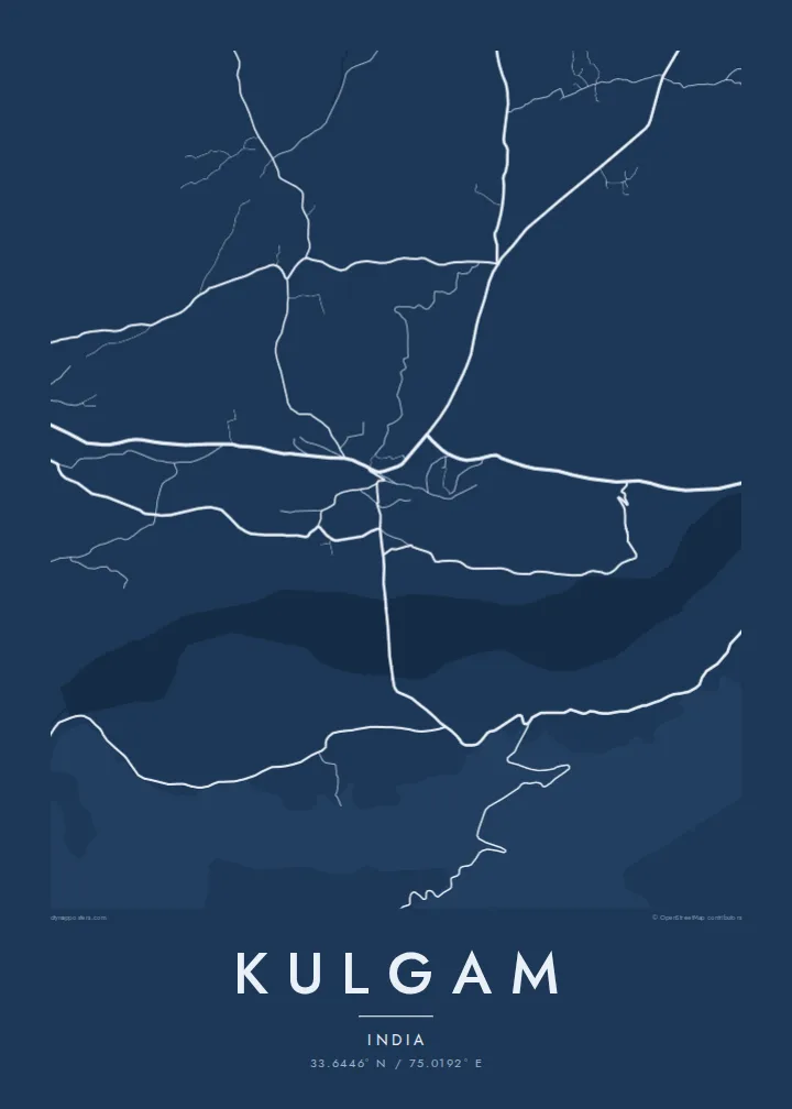 Kulgam map poster — Blueprint