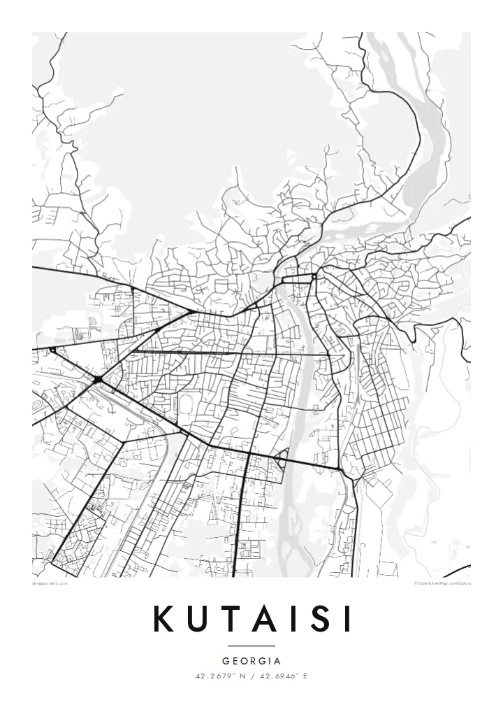 Kutaisi map poster