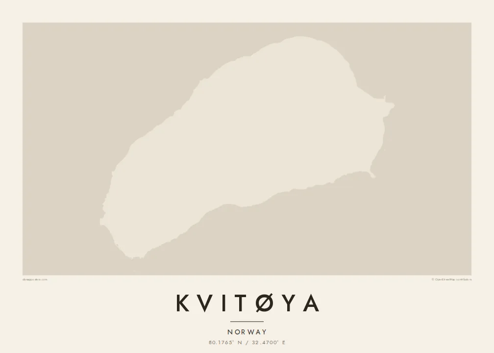 Kvitøya map poster — Paper