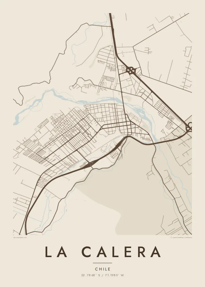 La Calera map poster — Sand style