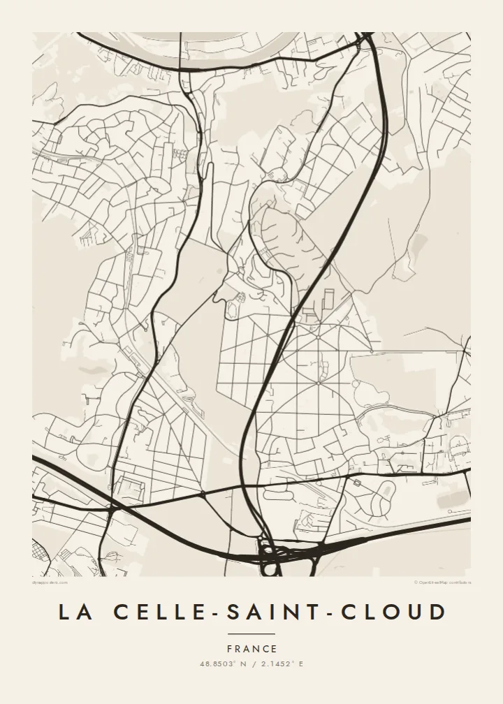 La Celle-Saint-Cloud map poster — Paper
