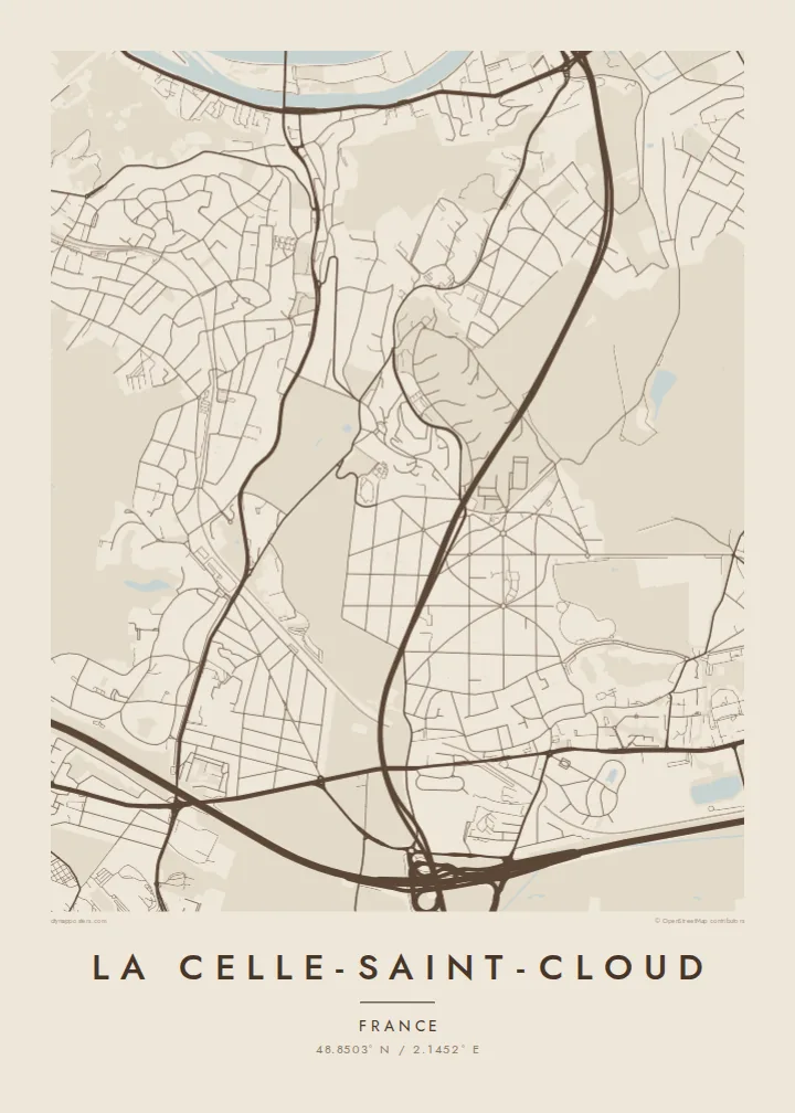 La Celle-Saint-Cloud map poster — Sand