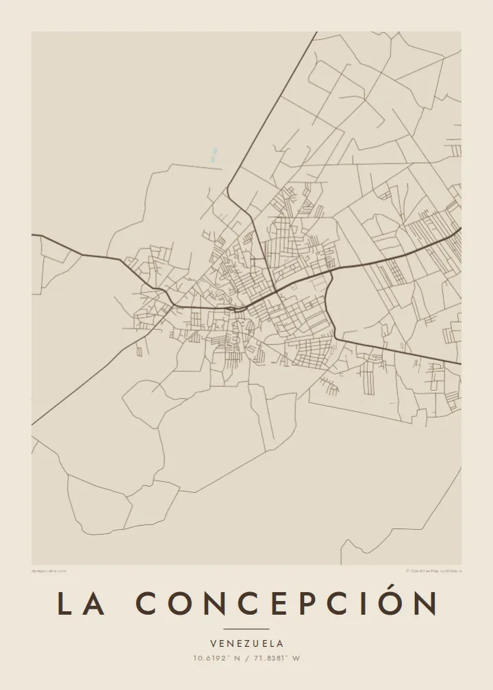 La Concepción map poster — Sand