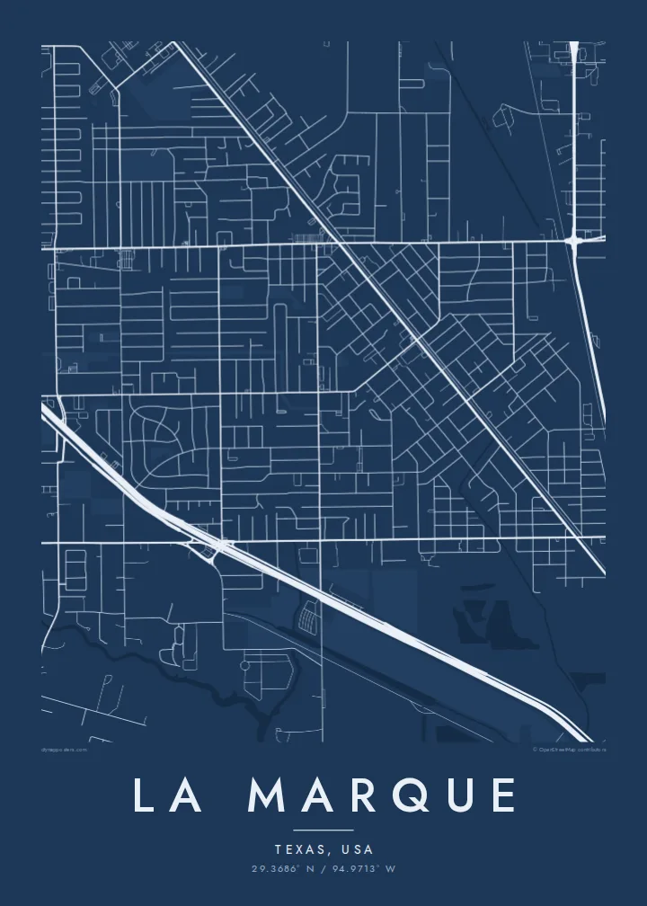 La Marque map poster — Blueprint