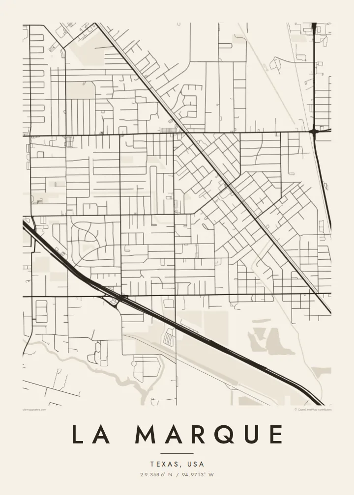 La Marque map poster — Paper