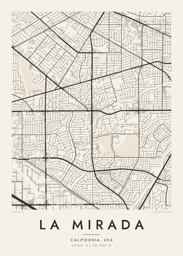 La Mirada map poster — Paper
