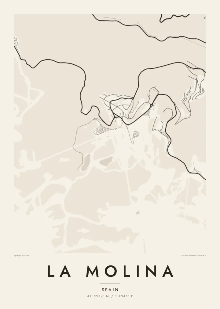 La Molina map poster — Paper style