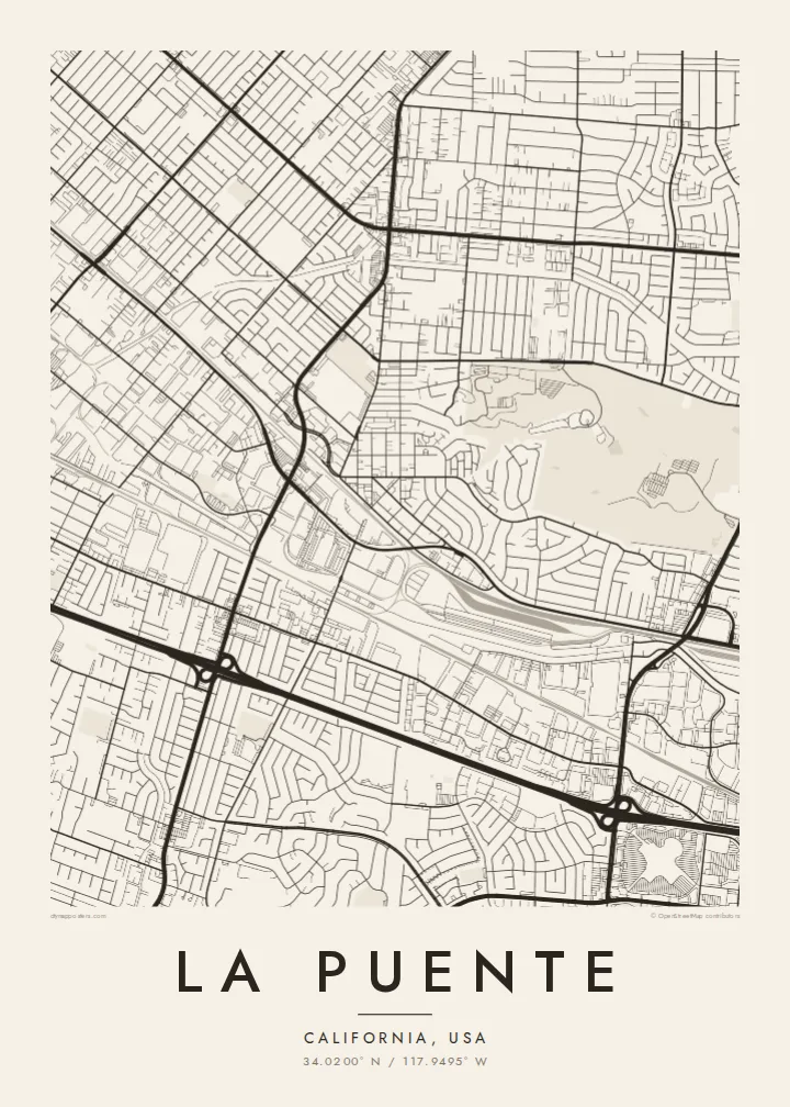 La Puente map poster — Paper