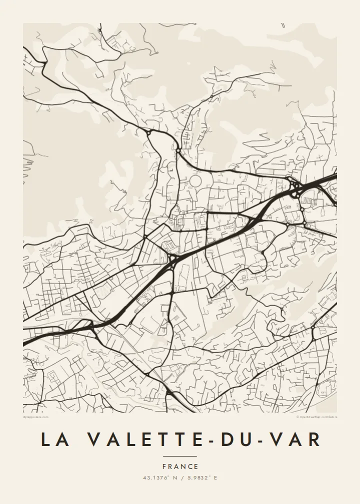 La Valette-du-Var map poster — Paper style