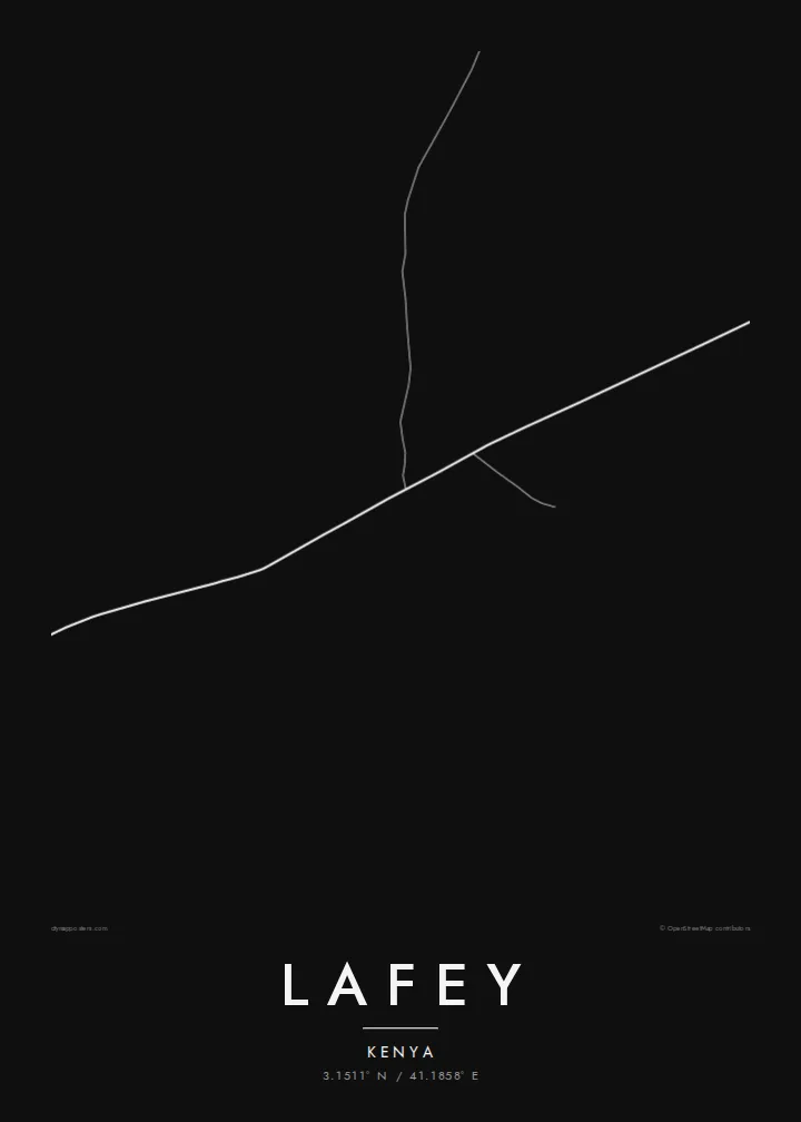 Lafey map poster — Noir style