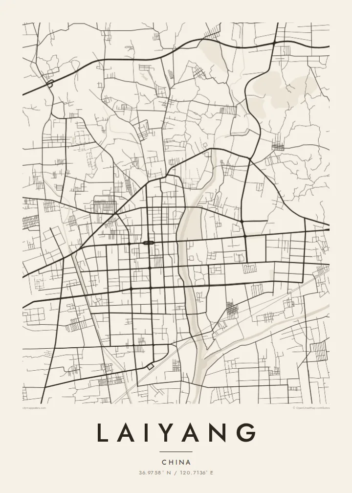 Laiyang map poster — Paper