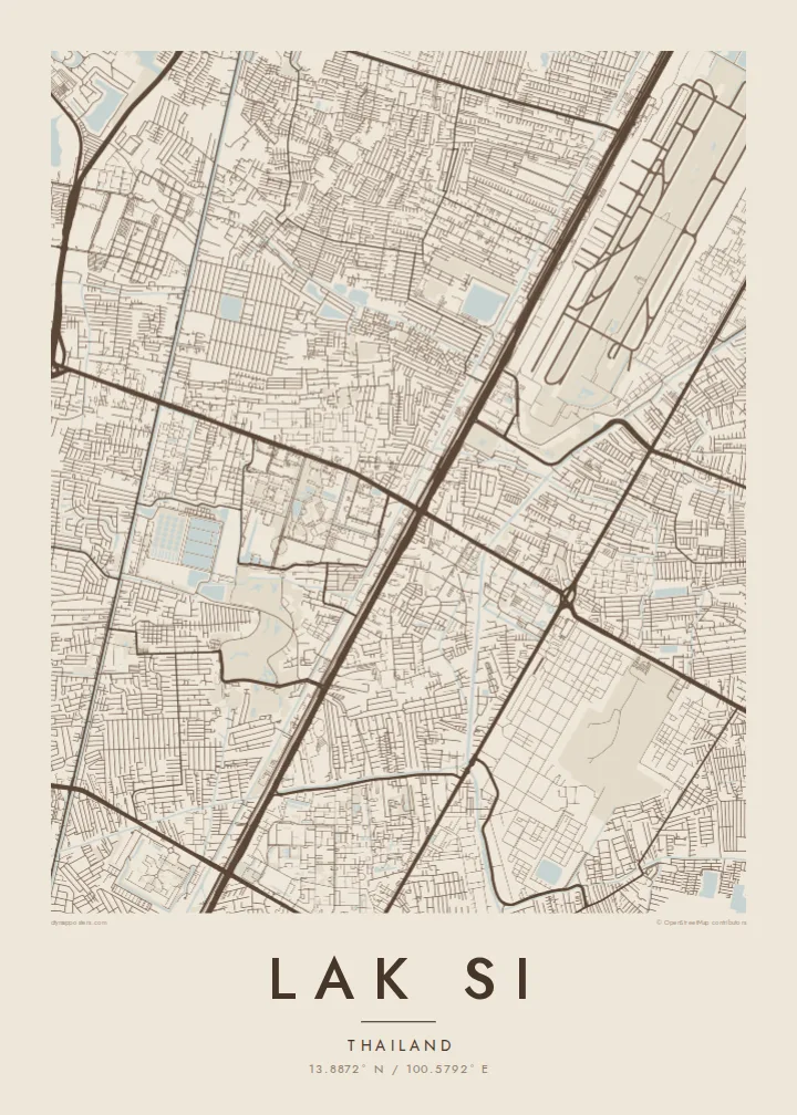 Lak Si map poster — Sand style