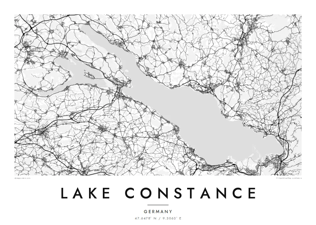Lake Constance map poster