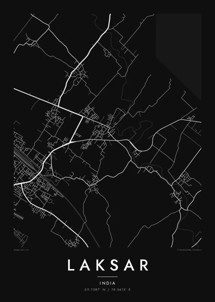 Laksar map poster — Noir style