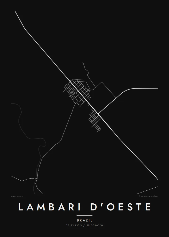 Lambari d'Oeste map poster — Noir