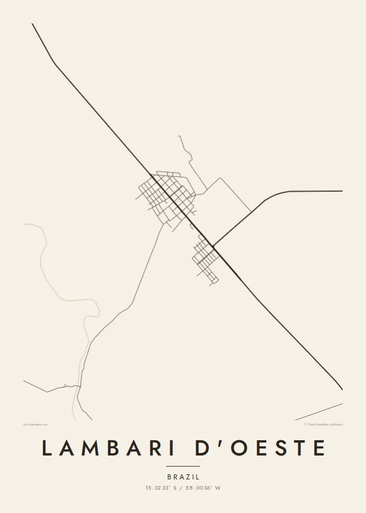Lambari d'Oeste map poster — Paper