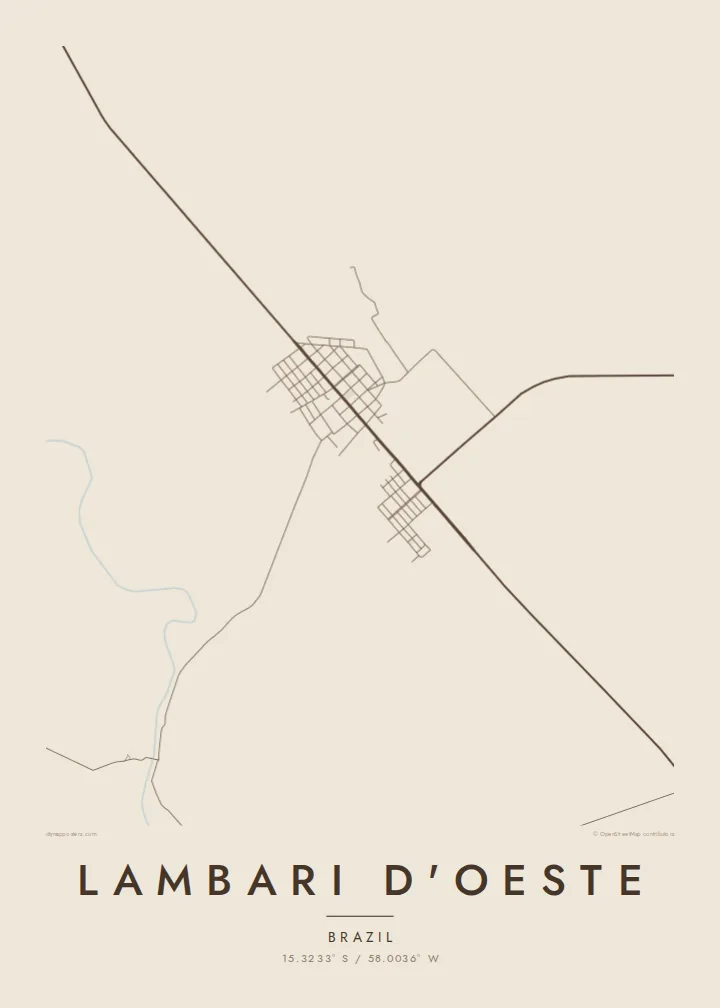 Lambari d'Oeste map poster — Sand