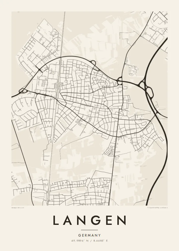 Langen map poster — Paper