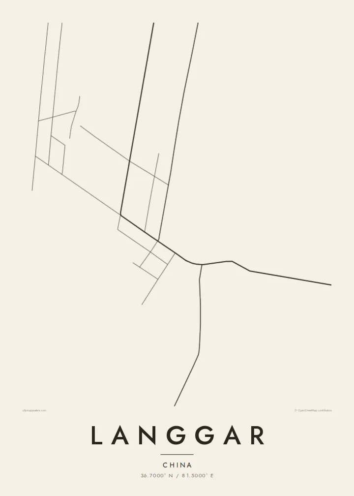 Langgar map poster — Paper