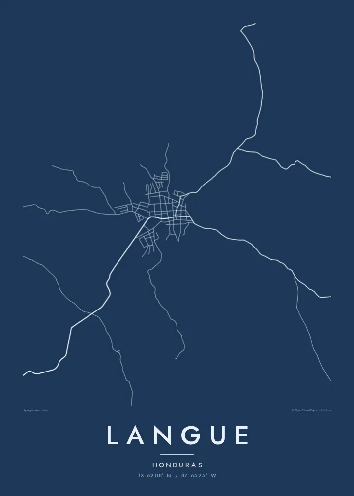 Langue map poster — Blueprint