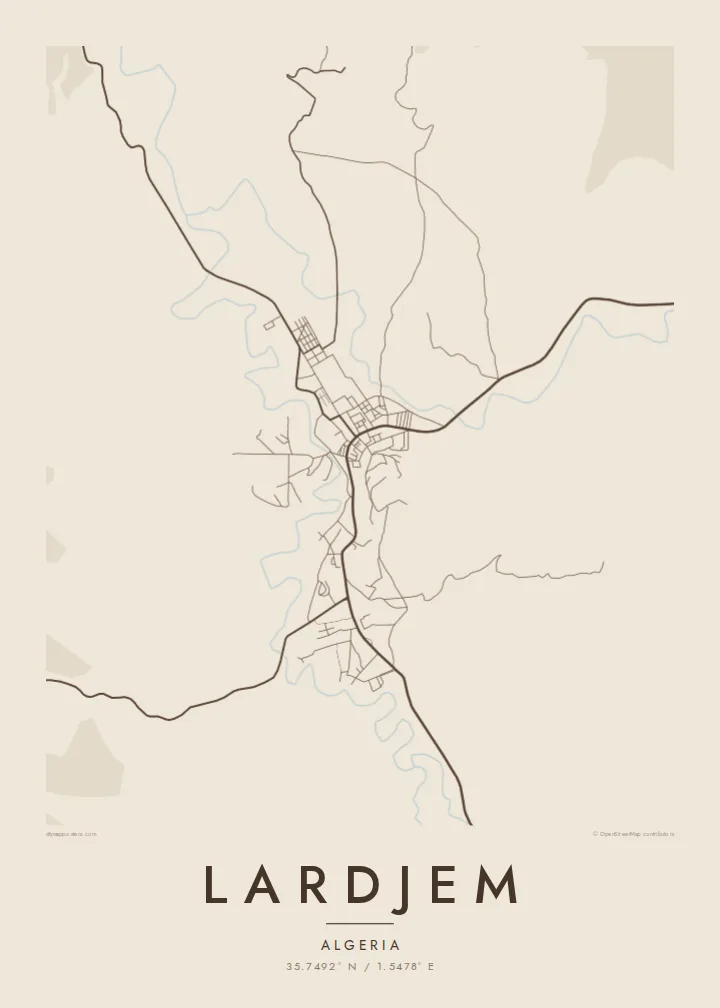 Lardjem map poster — Sand