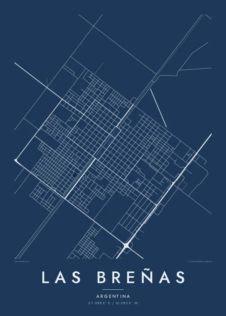 Las Breñas map poster — Blueprint