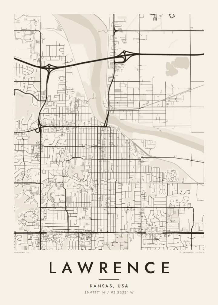 Lawrence map poster — Paper style