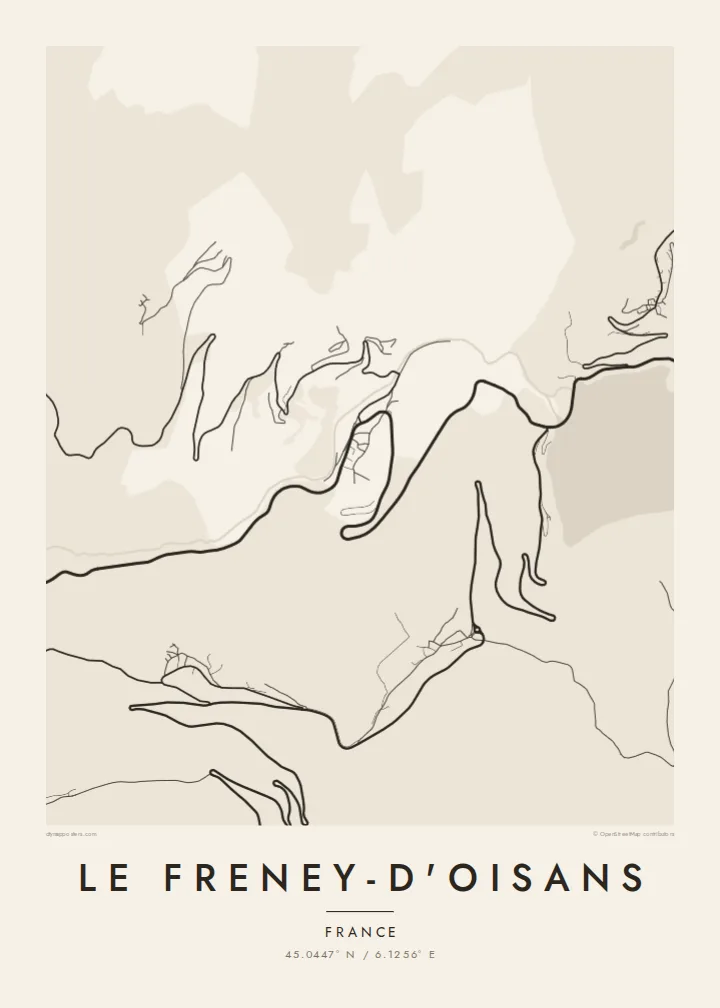 Le Freney-d'Oisans map poster — Paper