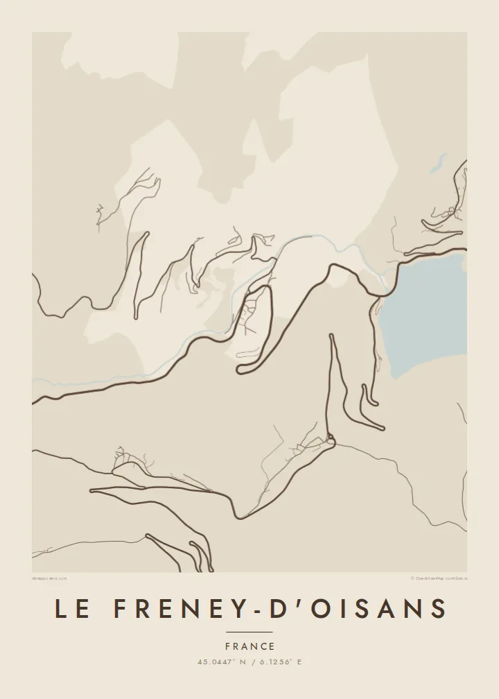 Le Freney-d'Oisans map poster — Sand