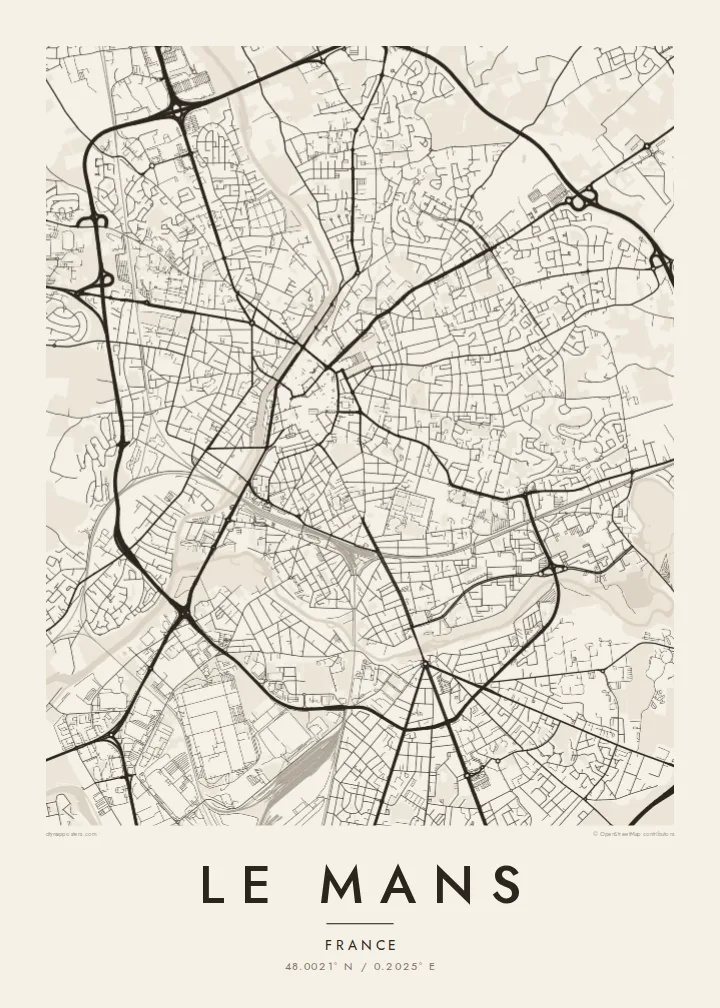 Le Mans map poster — Paper