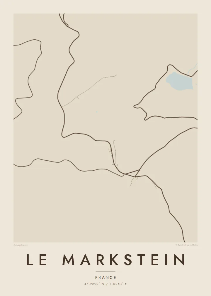 Le Markstein map poster — Sand style