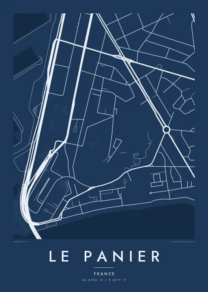 Le Panier map poster — Blueprint