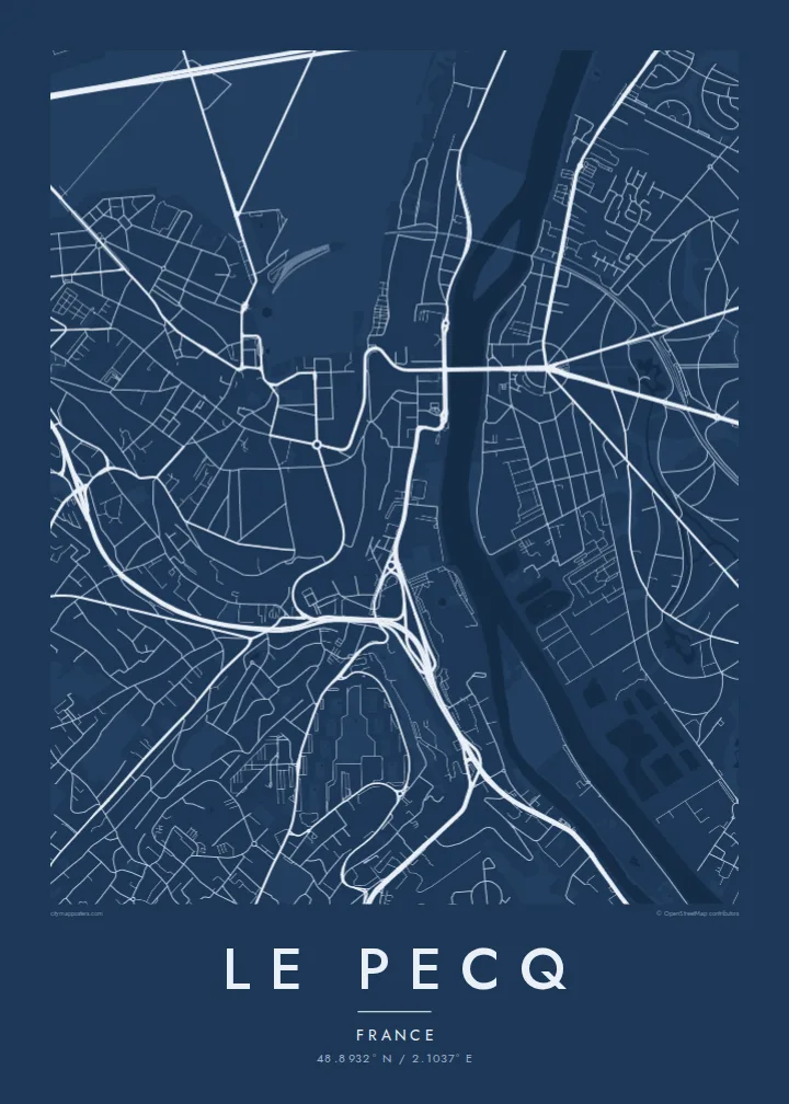 Le Pecq map poster — Blueprint