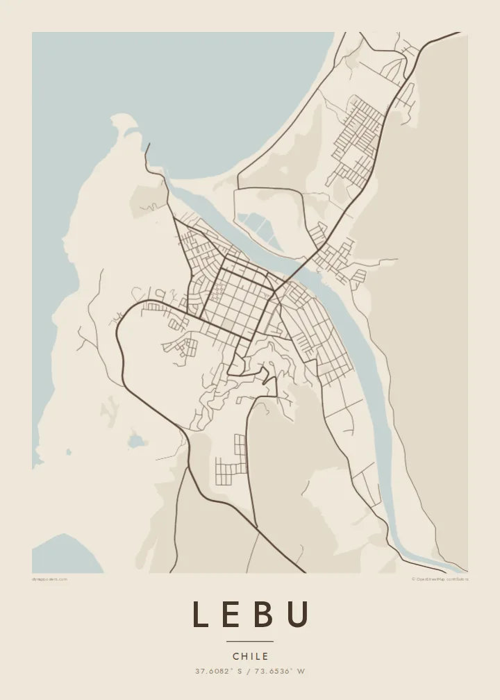 Lebu map poster — Sand style