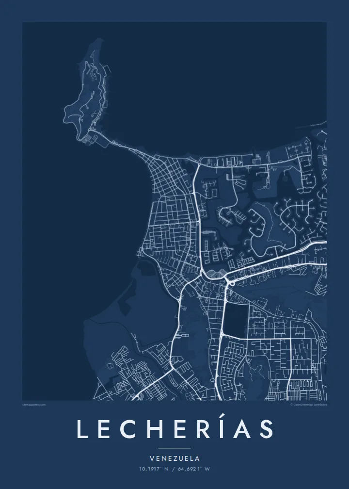 Lecherías map poster — Blueprint
