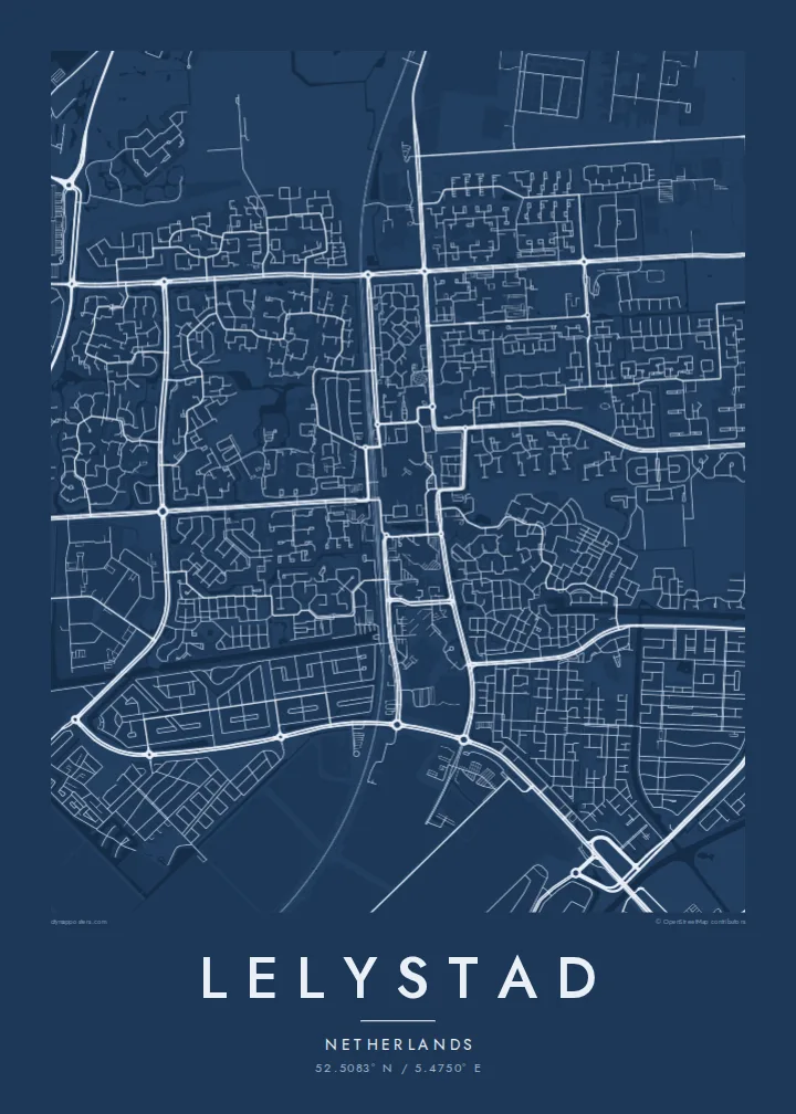 Lelystad map poster — Blueprint