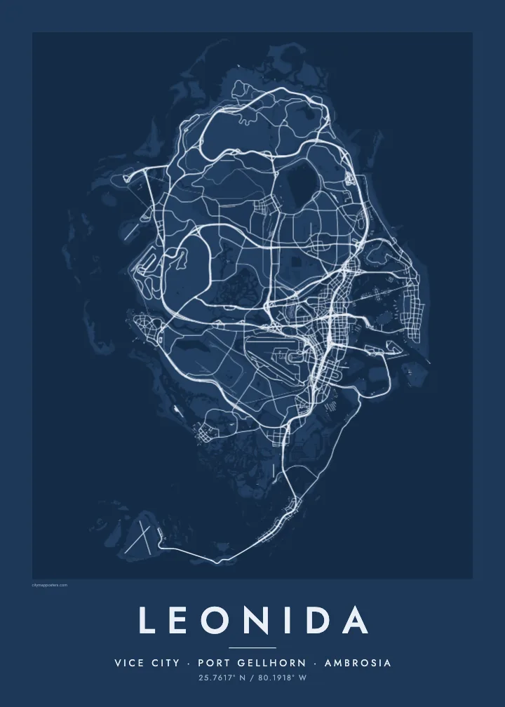 Leonida map poster — Blueprint