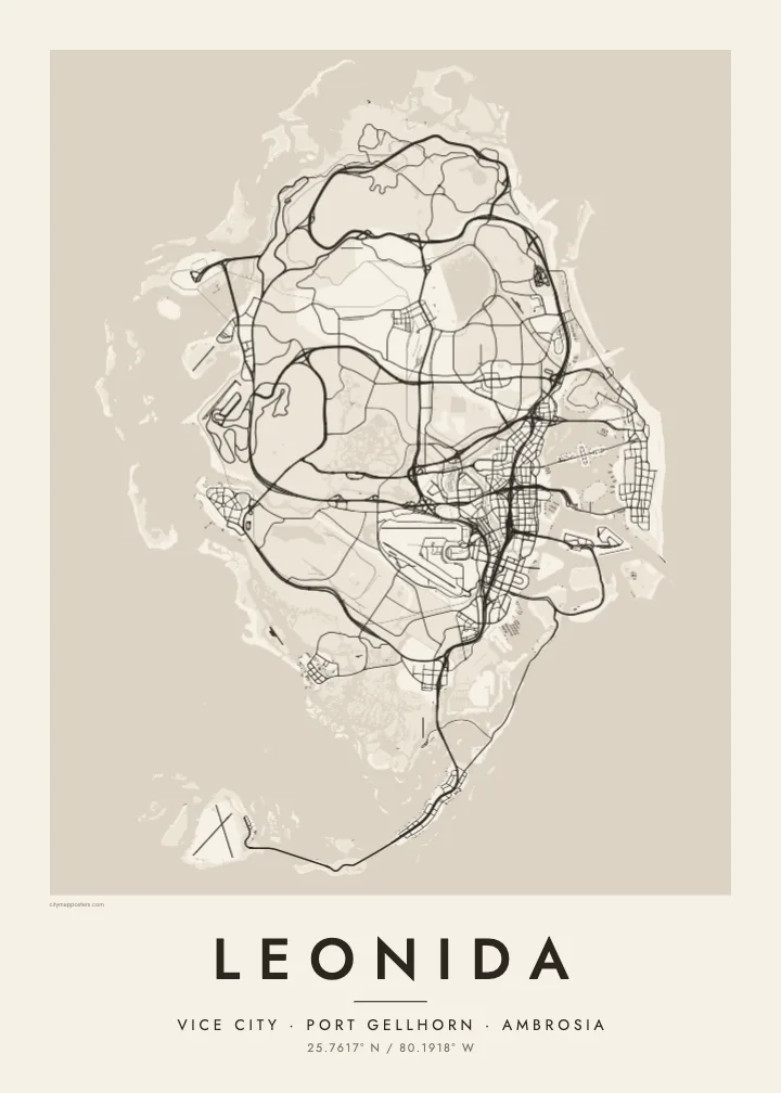 Leonida map poster — Paper