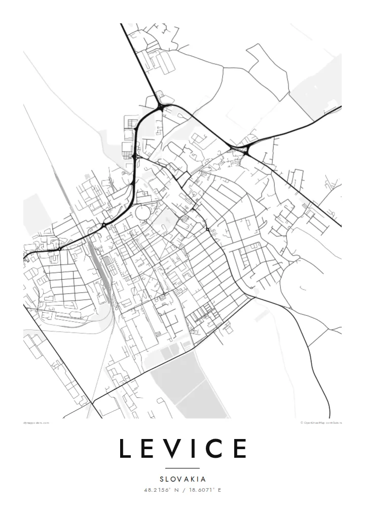 Levice map poster — Classic style