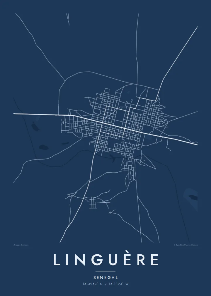 Linguère map poster — Blueprint