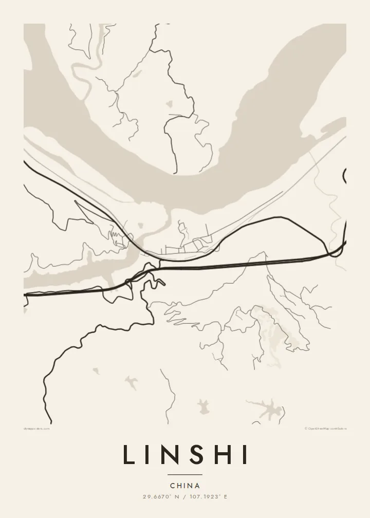 Linshi map poster — Paper style