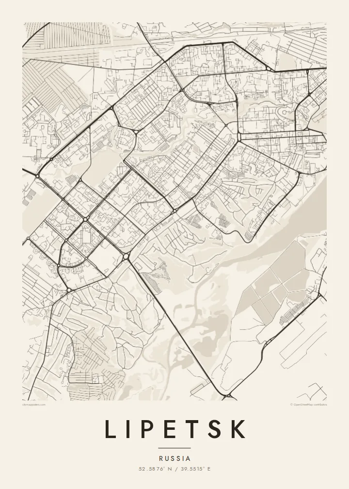 Lipetsk map poster — Paper