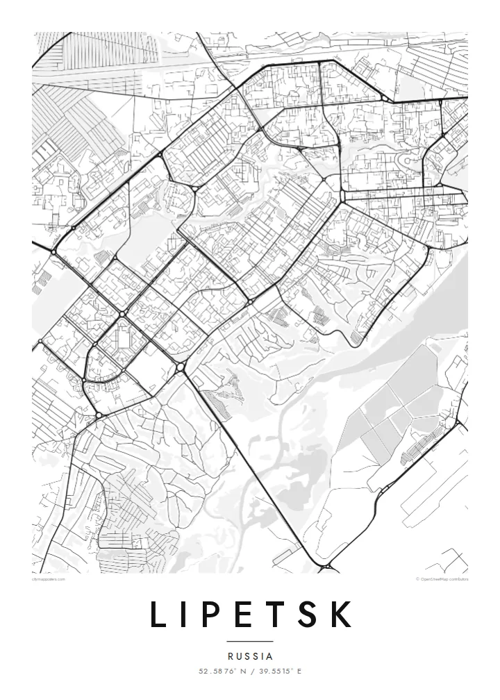 Lipetsk map poster — Classic