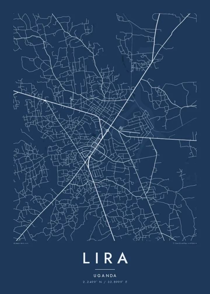 Lira map poster — Blueprint