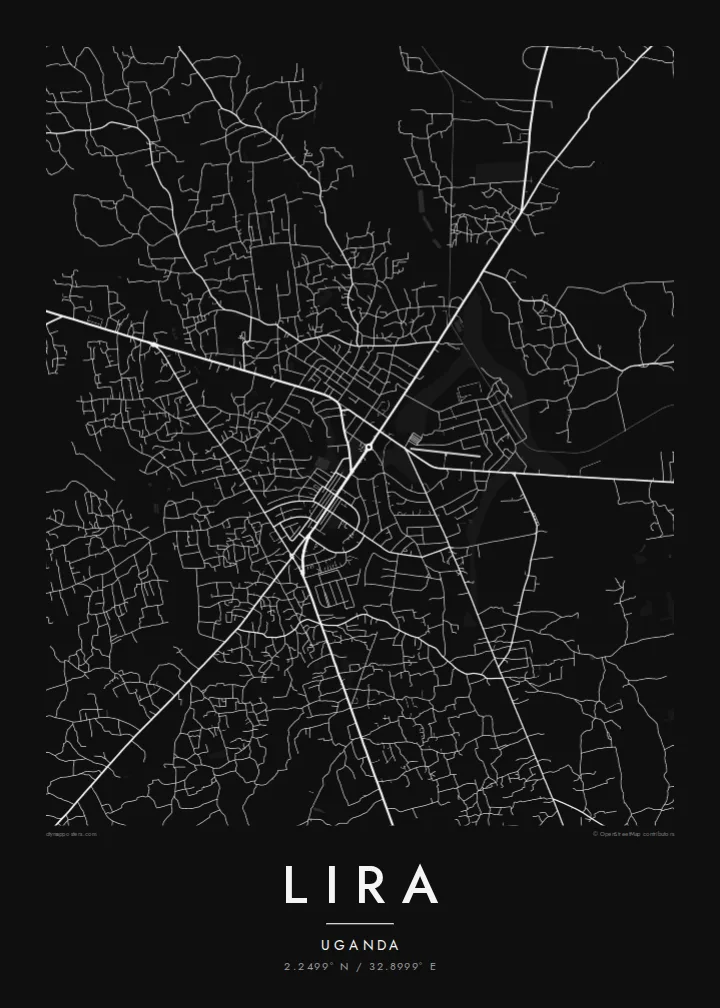 Lira map poster — Noir