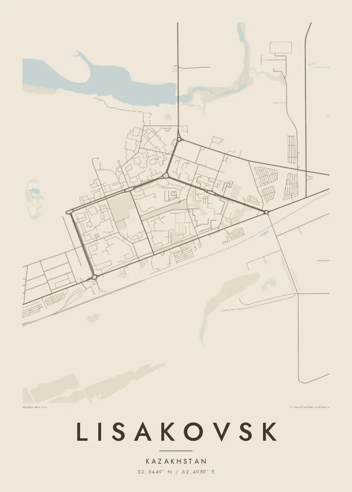 Lisakovsk map poster — Sand