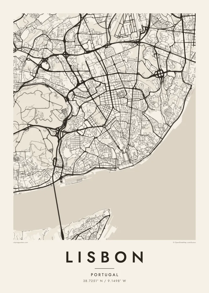 Lisbon map poster — Paper