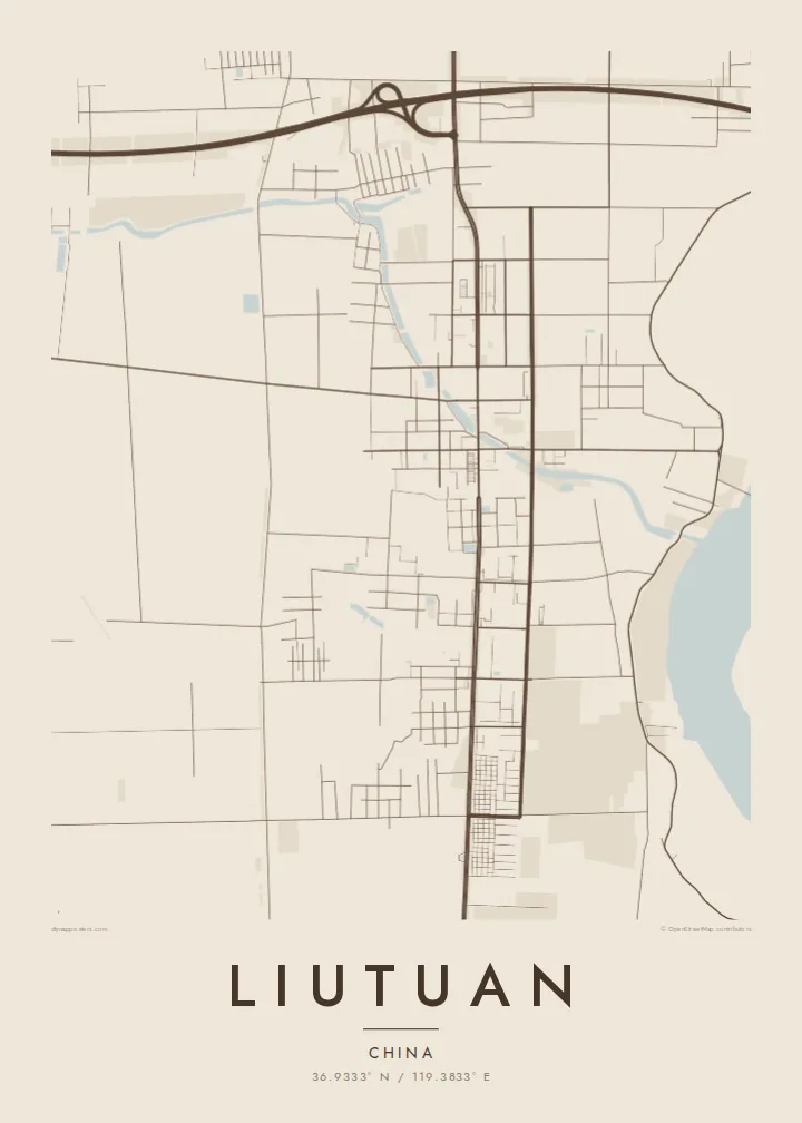 Liutuan map poster — Sand style