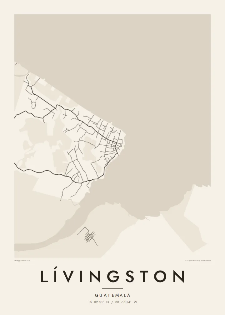 Lívingston map poster — Paper style