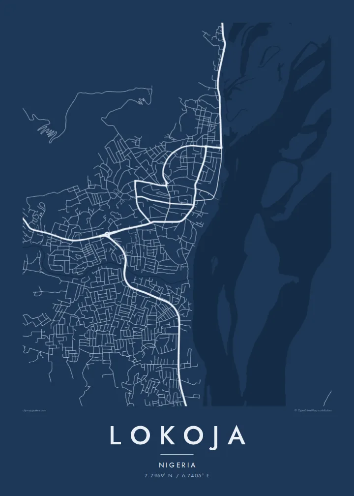 Lokoja map poster — Blueprint